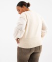 Pull col V à manches blouse effet 2-en-1 femme grande taille